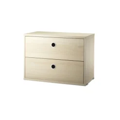 Sale String cabinet with drawers, Ash veneer, 58x30 cm Beige