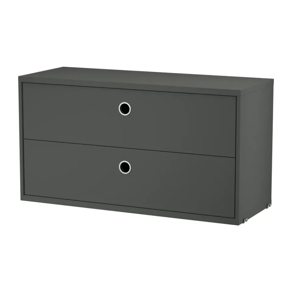 String Shelves|Dressers & Drawer Units^String cabinet with drawers, Dark , 78x30 cm Grey