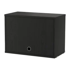 Hot String cabinet with flip door, stained ash, 58x30 cm Black