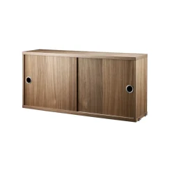 New String cabinet with sliding door, Walnut, 78x20 cm Brown