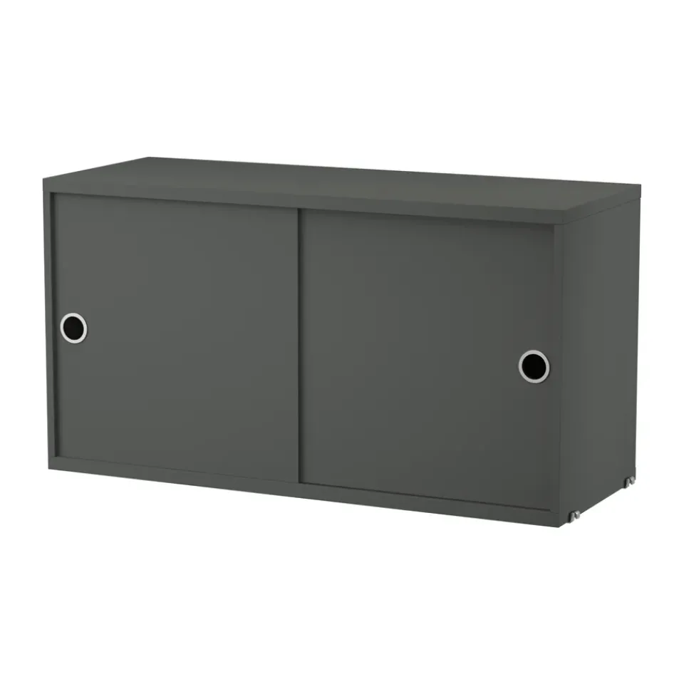 New String cabinet with sliding door, Dark , 78x30 cm Grey