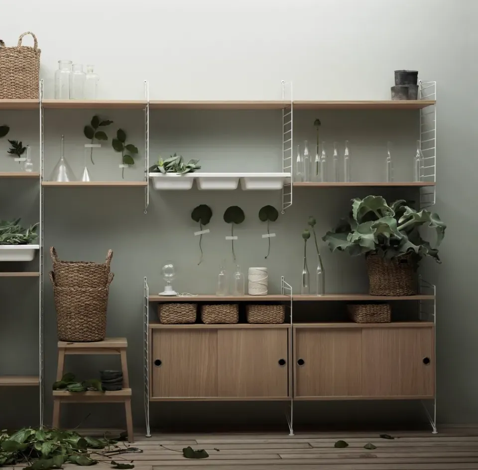 Discount String cabinet with sliding door, Oak, 78x30 cm Beige