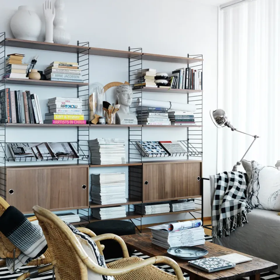 Display & Glass Cabinets|Display & Glass Cabinets^String cabinet with sliding door, Ash stain, 78x20 cm Black
