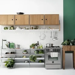 Display & Glass Cabinets|Display & Glass Cabinets^String cabinet with sliding door, Ash stain, 78x20 cm Black