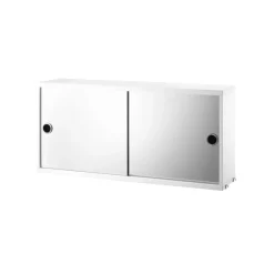 Display & Glass Cabinets|Display & Glass Cabinets^String cabinet with sliding door, , mirror sliding doors, 78x20 cm White