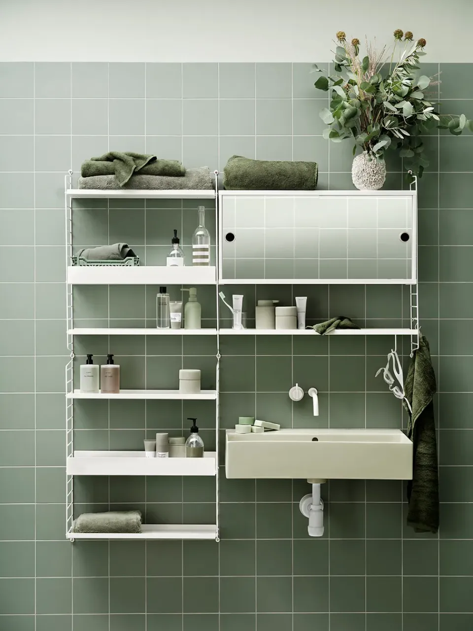 Display & Glass Cabinets|Display & Glass Cabinets^String cabinet with sliding door, , mirror sliding doors, 78x20 cm White