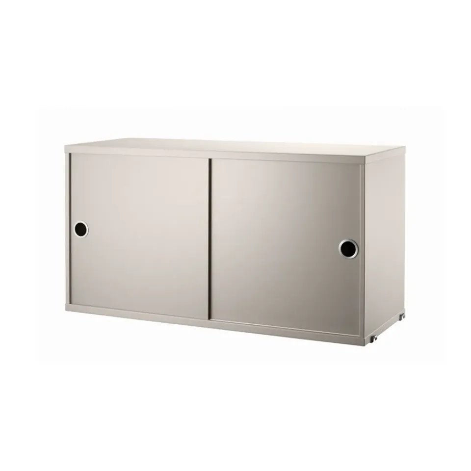 Sale String cabinet with sliding door, , 78x30 cm Beige