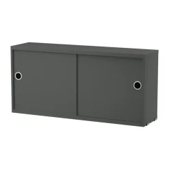 String Shelves|Display & Glass Cabinets^String cabinet with sliding door, Dark , 78x20 cm Grey