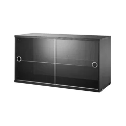 Display & Glass Cabinets|Display & Glass Cabinets^String display cabinet, Ash stain, 78x30 cm Black
