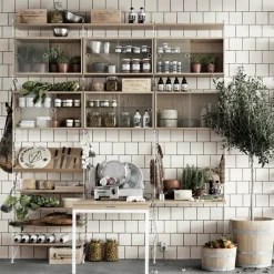 Display & Glass Cabinets|Display & Glass Cabinets^String display cabinet, Ash stain, 78x30 cm Black