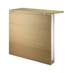 Online String folding table, Walnut-white metal legs Brown