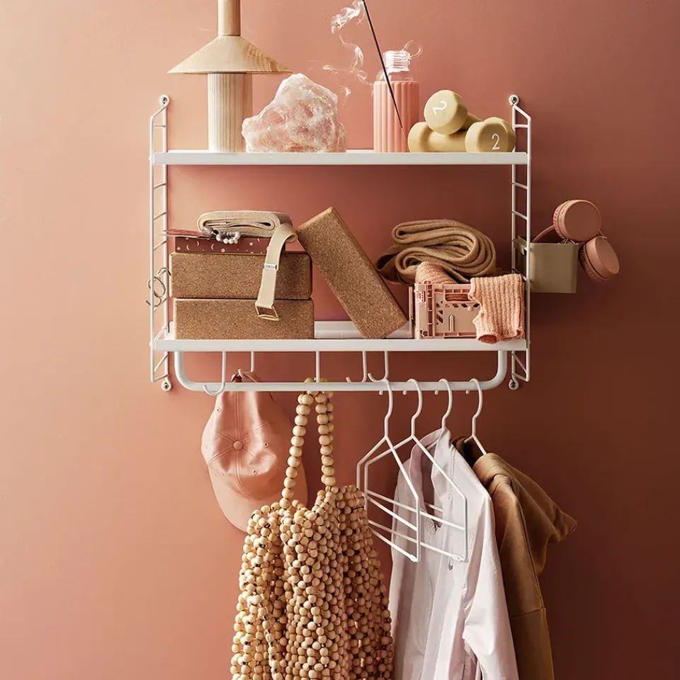 String Shelves^String hall wall shelf, White