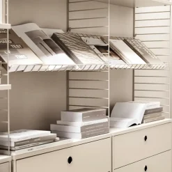 Magazine Racks^String magazine shelf wire, Beige
