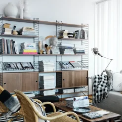 Magazine Racks^String magazine shelf wire, Black