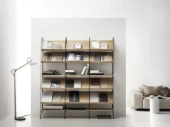 Sale String magazine shelf wood, Oak, 58x30 cm Beige