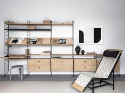 Magazine Racks^String magazine shelf wood, Oak, 78x30 cm Beige