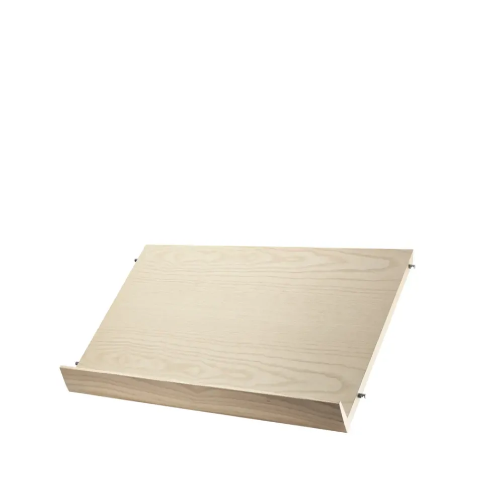 Magazine Racks^String magazine shelf wood, Ash veneer, 58x30 cm Beige