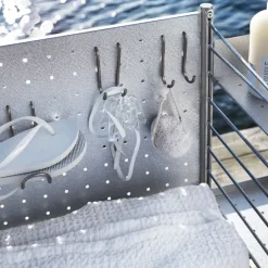 Outlet String Outdoor Free-standing hook, Stainless steel, 4-pack Grey