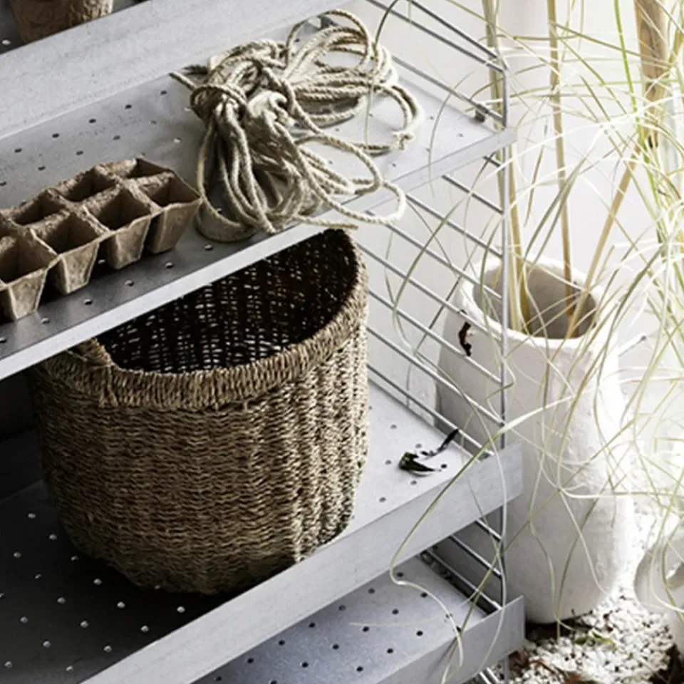 Hot String Outdoor shelf, Galvanized-58x30 cm-high edge Grey