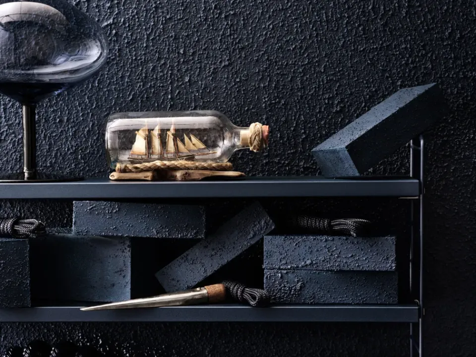 String Shelves|Shelves & Shelving Systems^String Pocket wall shelf, Nybro Blue