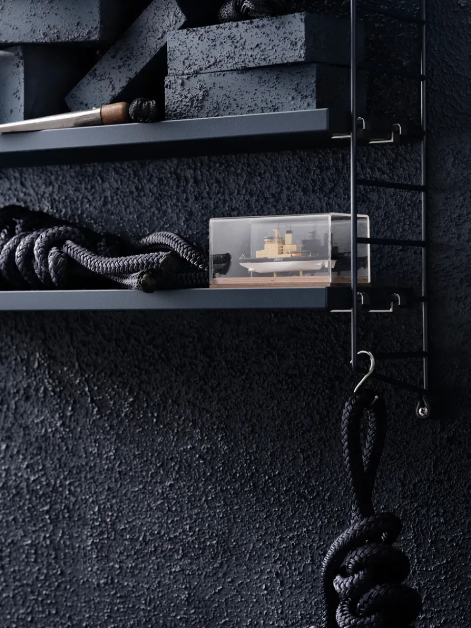 String Shelves|Shelves & Shelving Systems^String Pocket wall shelf, Nybro Blue