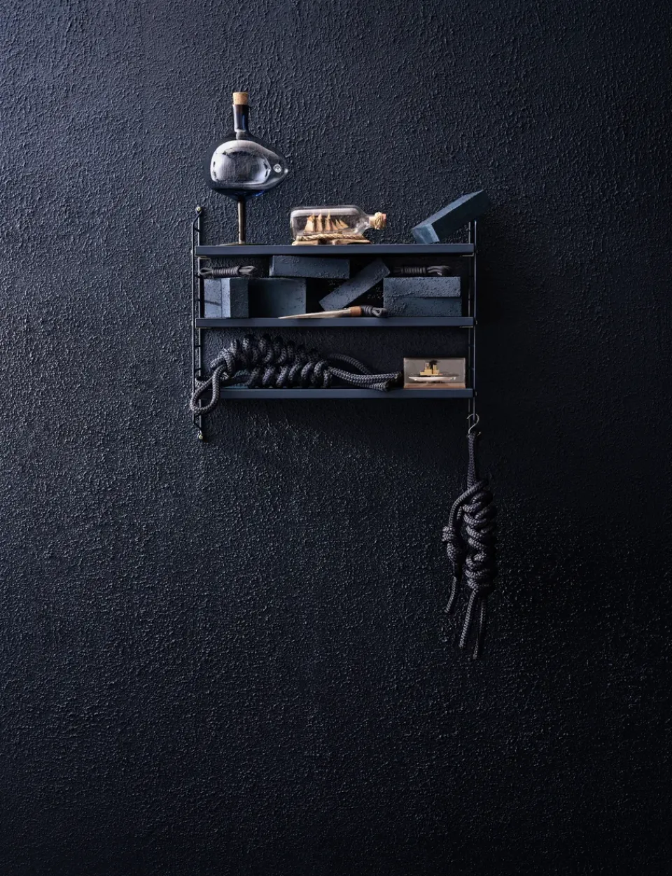 String Shelves|Shelves & Shelving Systems^String Pocket wall shelf, Nybro Blue