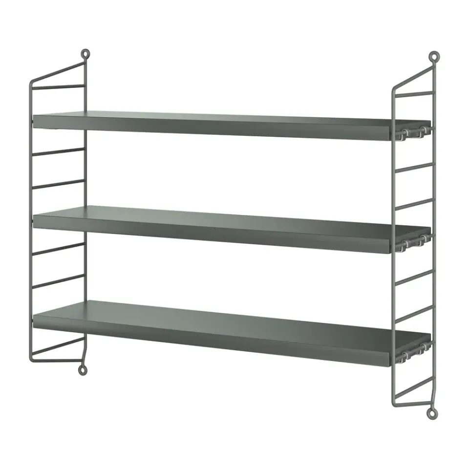 String Shelves^String Pocket wall shelf, Dark Grey