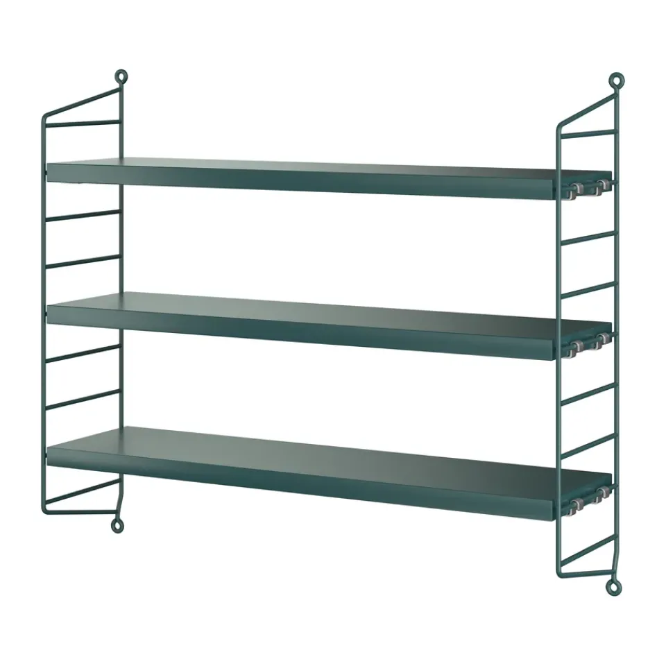String Shelves^String Pocket wall shelf, Tegnér Green