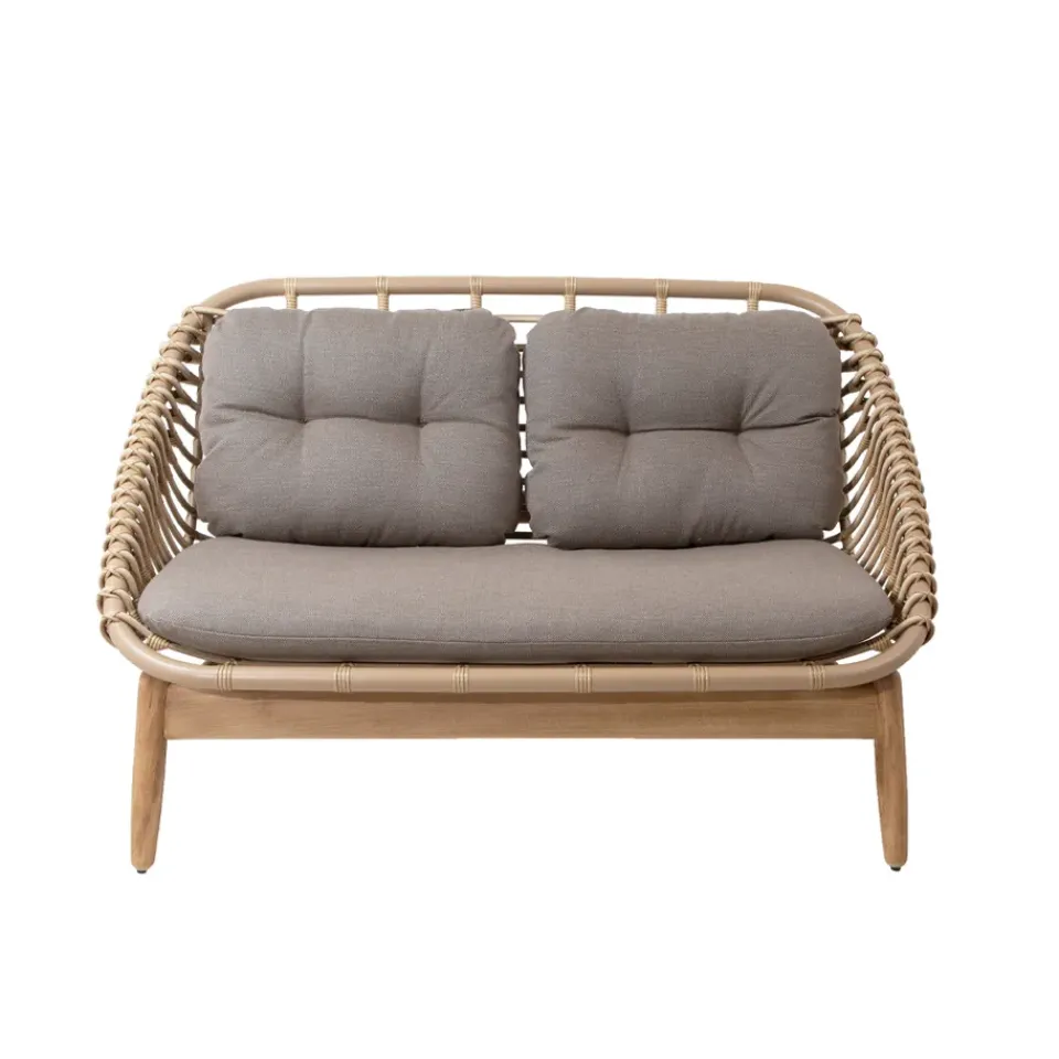 Garden Sofas & Garden Benches|Balcony Furniture^Cane-line String 2-seater sofa teak legs, Airtouch taupe Beige