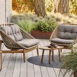 Garden Sofas & Garden Benches|Balcony Furniture^Cane-line String 2-seater sofa teak legs, Airtouch taupe Beige