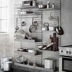 Online String shelf metal, , 58x30 cm, high edge Black