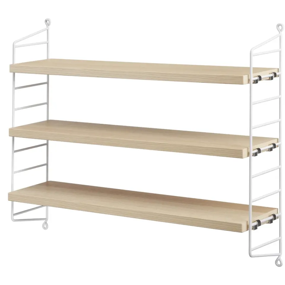 String Shelves|Shelves & Shelving Systems^String shelf Pocket ash-white, ash-white BrownWhite