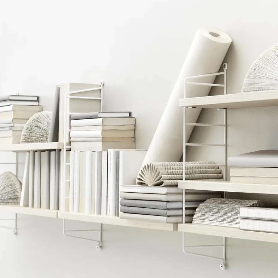 String Shelves|Shelves & Shelving Systems^String shelf Pocket ash-white, ash-white BrownWhite
