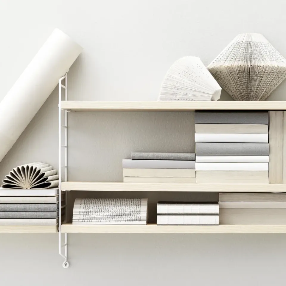 String Shelves|Shelves & Shelving Systems^String shelf Pocket ash-white, ash-white BrownWhite