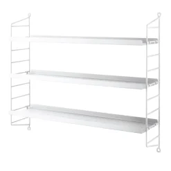 Outlet String shelf Pocket metal, White