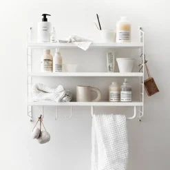 Outlet String shelf Pocket metal, White