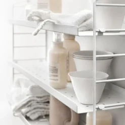 Outlet String shelf Pocket metal, White