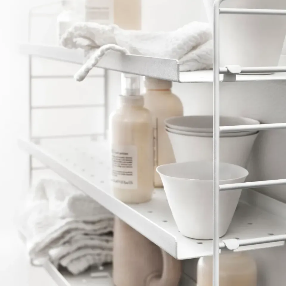 Outlet String shelf Pocket metal, White