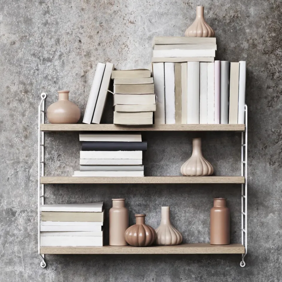 Outlet String shelf Pocket oak-white, oak-white BrownWhite