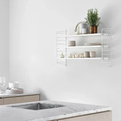 Hot String Shelf Pocket , White