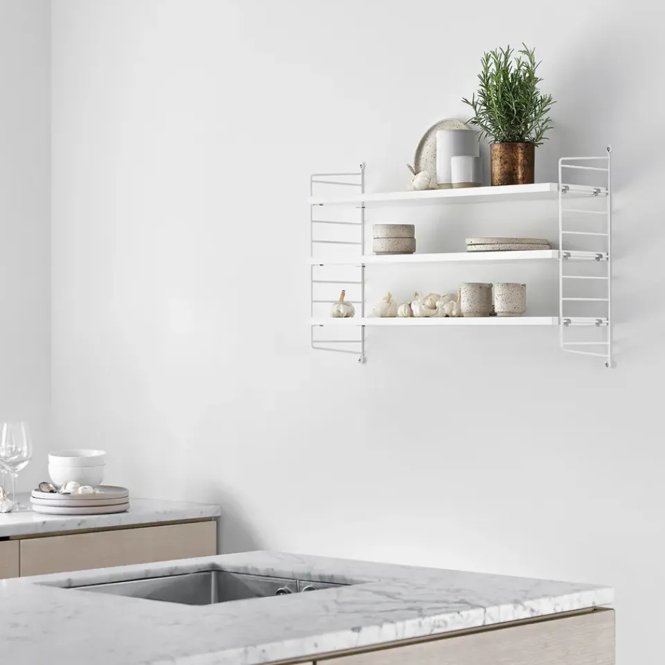 Hot String Shelf Pocket , White