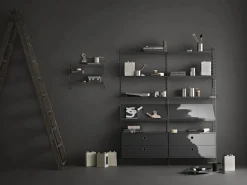 Outlet String wall panels, Dark , 75x20 cm, 2-pack Grey