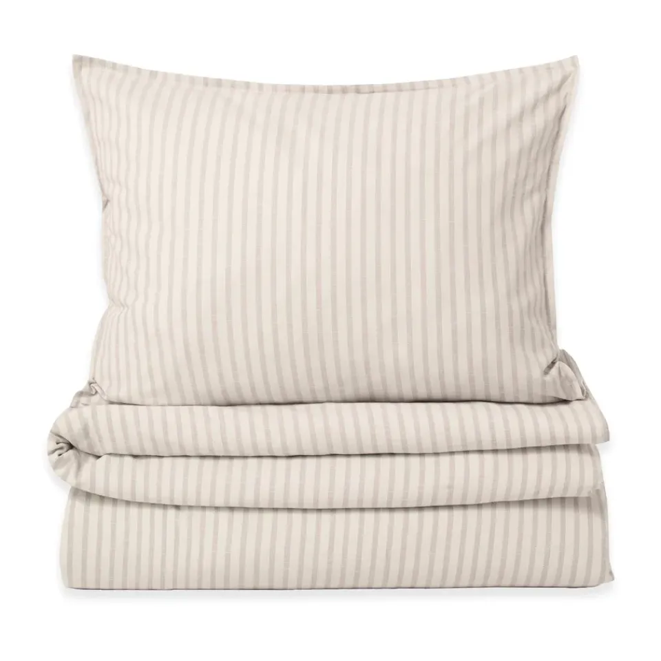 Clearance Garbo&Friends Stripe Mauve bedding set, 140x200 cm/50x70 cm Beige