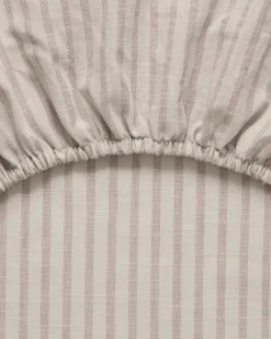 New Garbo&Friends Stripe Mauve fitted sheet, 90x200x30 cm Beige