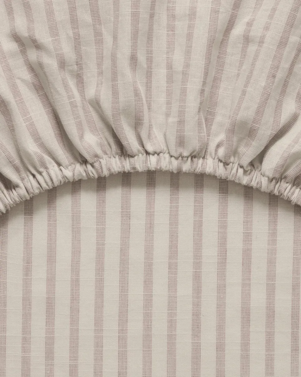 New Garbo&Friends Stripe Mauve fitted sheet, 90x200x30 cm Beige