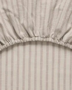 Bed Sheets^Garbo&Friends Stripe Mauve fitted sheet, 70x140x20 cm Beige