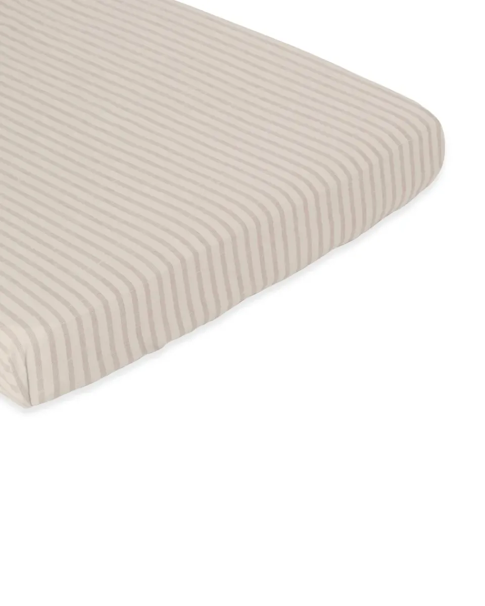 Best Garbo&Friends Stripe Mauve fitted sheet, 140x200x30 cm Beige