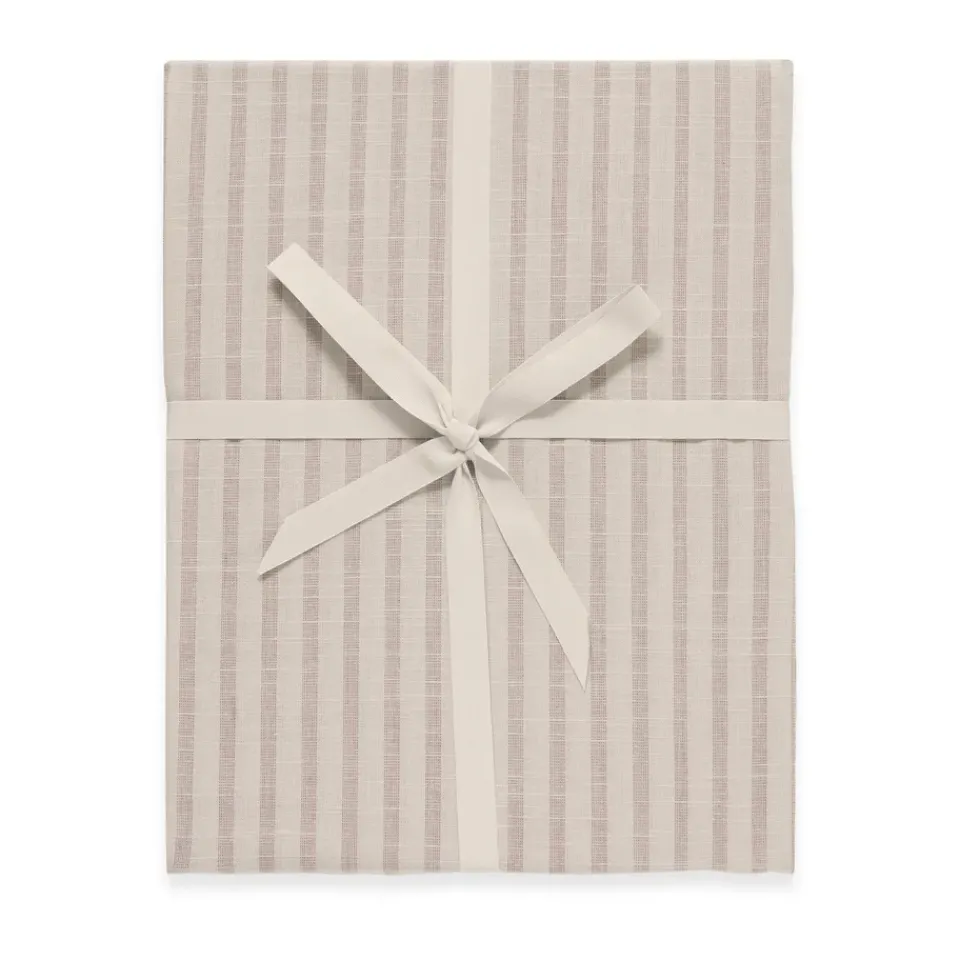 Clearance Garbo&Friends Stripe Mauve fitted sheet, 180x200x30 cm Beige