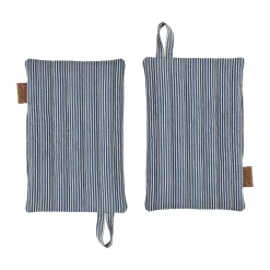 Sale OYOY Striped denim pot holder 2-pack, Blue