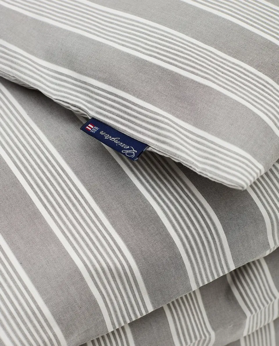 Duvet Covers^Lexington Striped lyocell and cotton duvet cover 220x220 cm, Gray/Off White GreyWhite